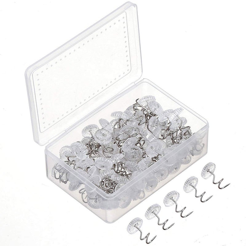 Akstore 100 Pcs Bed Skirt Pins Clear Heads Twist Pins for Upholstery, Slipcovers and Bedskirts, Bedskirt Pins (100PCS) - Image 4